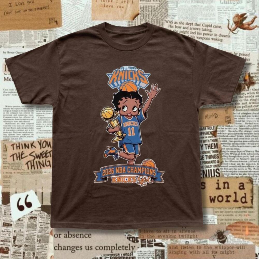 Brown Betty Boop  York Knicks 2026  Champions Tee With Cartoon